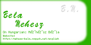 bela mehesz business card